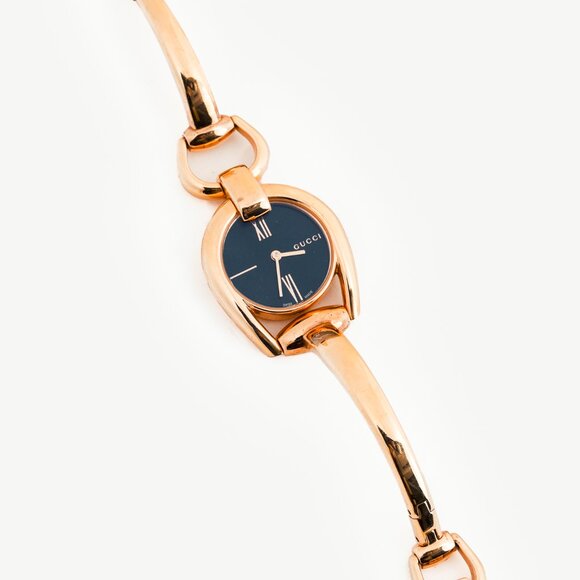 Gucci YA139507 Rose Gold Horsebit Bangle Watch - Picture 1 of 6